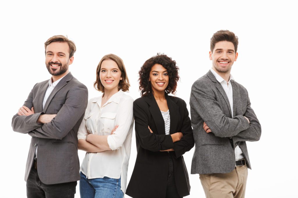 Group of happy multiracial business people